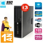 Pc hp compaq 8300 sff core i3 - 3220 ram 16go disque 120go ssd graveur dvd wifi w7