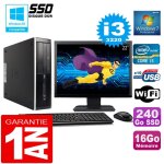 Pc hp compaq 8300 sff core i3 - 3220 ram 16go disque 240 go ssd wifi w7 ecran 22