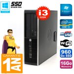 Pc hp compaq 8300 sff core i3 - 3220 ram 16go disque 960go ssd graveur dvd wifi w7