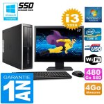 Pc hp compaq 8300 sff core i3 - 3220 ram 4go disque 480 go ssd wifi w7 ecran 19