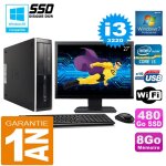 Pc hp compaq 8300 sff core i3 - 3220 ram 8go disque 480 go ssd wifi w7 ecran 27
