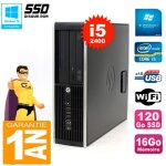 Pc hp compaq 8300 sff core i5 - 2400 ram 16go disque 120go ssd graveur dvd wifi w7