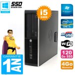 Pc hp compaq 8300 sff core i5 - 2400 ram 4go disque 120 go ssd graveur dvd wifi w7