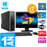 Pc hp compaq 8300 sff core i7 - 2600 ram 8go disque 2 to wifi w7 ecran 27