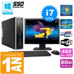 Pc hp compaq 8300 sff core i7 - 3770 ram 8go disque 480 go ssd wifi w7 ecran 27