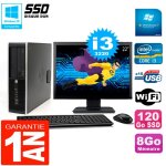 Pc hp compaq 8300 sff ecran 22  core i3 - 3220 ram 8go disque 120 go ssd wifi w7