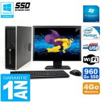 Pc hp compaq 8300 sff ecran 27  intel g850 ram 4go disque 960 go ssd wifi w7