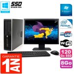 Pc hp compaq 8300 sff ecran 27  intel g850 ram 8go disque 120 go ssd wifi w7