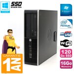 Pc hp compaq 8300 sff intel g850 ram 16go disque 120 go ssd graveur dvd wifi w7
