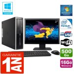 Pc hp compaq 8300 sff intel g850 ram 16go disque 500 go wifi w7 ecran 27