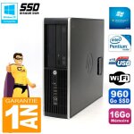 Pc hp compaq 8300 sff intel g850 ram 16go disque 960 go ssd graveur dvd wifi w7