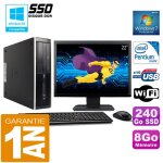 Pc hp compaq 8300 sff intel g850 ram 8go disque 240 go ssd wifi w7 ecran 22