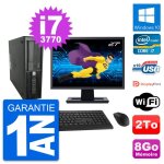 Pc hp workstation z220 sff ecran 27  i7 - 3770 ram 8go disque 2to windows 10 wifi