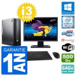 Pc hp z240 sff ecran 27  intel i3 - 6100 ram 64go disque dur 500go windows 10 wifi