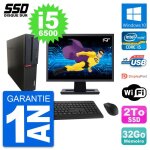 Pc lenovo m700 sff ecran 19  intel core i5 - 6500 ram 32go ssd 2to windows 10 wifi