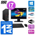 Pc lenovo m700 sff ecran 22  intel i7 - 6700 ram 8go ssd 120go windows 10 wifi