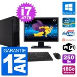 Pc lenovo m73 sff ecran 19  intel i7 - 4770 ram 16go disque 250go windows 10 wifi
