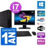 Pc lenovo m73 sff ecran 19  intel i7 - 4770 ram 8go disque 250go windows 10 wifi