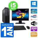 Pc lenovo m73 sff ecran 27  intel i5 - 4570 ram 4go disque 250go windows 10 wifi