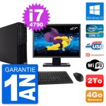 Pc lenovo m73 sff ecran 27  intel i7 - 4790 ram 4go disque dur 2to windows 10 wifi