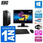 Pc lenovo m83 sff ecran 22  intel g3220 ram 16go ssd 2to windows 10 wifi