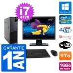 Pc lenovo m83 sff ecran 27  core i7 - 4770 ram 16go disque dur 1to windows 10 wifi
