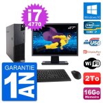 Pc lenovo m83 sff ecran 27  core i7 - 4770 ram 16go disque dur 2to windows 10 wifi