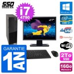 Pc lenovo m83 sff ecran 27  intel core i7 - 4790 ram 16go ssd 2to windows 10 wifi
