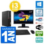 Pc lenovo m910s sff ecran 22  core i3 - 6100 ram 64go disque 500go windows 10 wifi