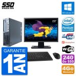 Pc lenovo m91p sff ecran 22  intel g630 ram 4go ssd 240go windows 10 wifi