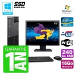 Pc lenovo m91p sff intel i3 - 2120 16go disque 240go ssd graveur wifi w7 ecran 19
