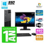 Pc lenovo m91p sff intel i3 - 2120 4go disque 480go ssd graveur wifi w7 ecran 17