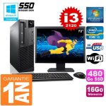 Pc lenovo m92p sff core i3 - 2120 ram 16go disque 480 go ssd wifi w7 ecran 19