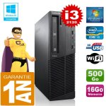 Pc lenovo m92p sff core i3 - 2120 ram 16go disque 500 go graveur dvd wifi w7