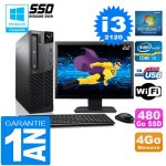 Pc lenovo m92p sff core i3 - 2120 ram 4go disque 480 go ssd wifi w7 ecran 22