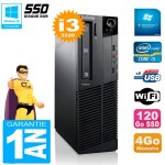 Pc lenovo m92p sff core i3 - 3220 4go disque 120go ssd graveur dvd wifi w7