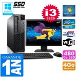 Pc lenovo m92p sff core i3 - 3220 ram 4go disque 480 go ssd wifi w7 ecran 22