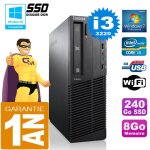 Pc lenovo m92p sff core i3 - 3220 ram 8go disque 480 go ssd graveur dvd wifi w7