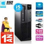 Pc lenovo m92p sff core i5 - 2400 8go disque 120go ssd graveur dvd wifi w7