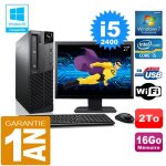 Pc lenovo m92p sff core i5 - 2400 ram 16go disque 2 to wifi w7 ecran 27