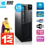 Pc lenovo m92p sff core i5 - 3470 8go disque 120go ssd graveur dvd wifi w7