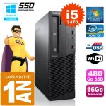 Pc lenovo m92p sff core i5 - 3470 ram 16go disque 480 go ssd graveur dvd wifi w7