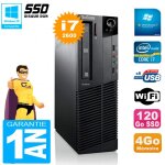 Pc lenovo m92p sff core i7 - 2600 4go disque 120go ssd graveur dvd wifi w7