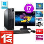 Pc lenovo m92p sff core i7 - 2600 ram 16go disque 2 to wifi w7 ecran 22