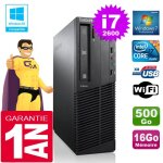 Pc lenovo m92p sff core i7 - 2600 ram 16go disque 500 go graveur dvd wifi w7