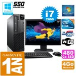 Pc lenovo m92p sff core i7 - 2600 ram 4go disque 480 go ssd wifi w7 ecran 22