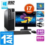 Pc lenovo m92p sff core i7 - 2600 ram 8go disque 240 go ssd wifi w7 ecran 19