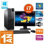 Pc lenovo m92p sff core i7 - 3770 ram 16go disque 1 to wifi w7 ecran 19