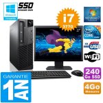 Pc lenovo m92p sff core i7 - 3770 ram 4go disque 240 go ssd wifi w7 ecran 27