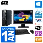Pc lenovo m92p sff ecran 22  intel g630 ram 4go ssd 960go windows 10 wifi